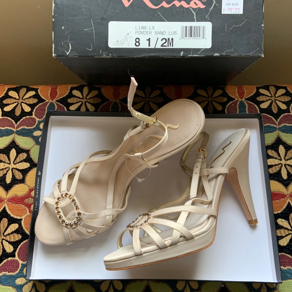 Brand new never worn, Nina cream slingback heels